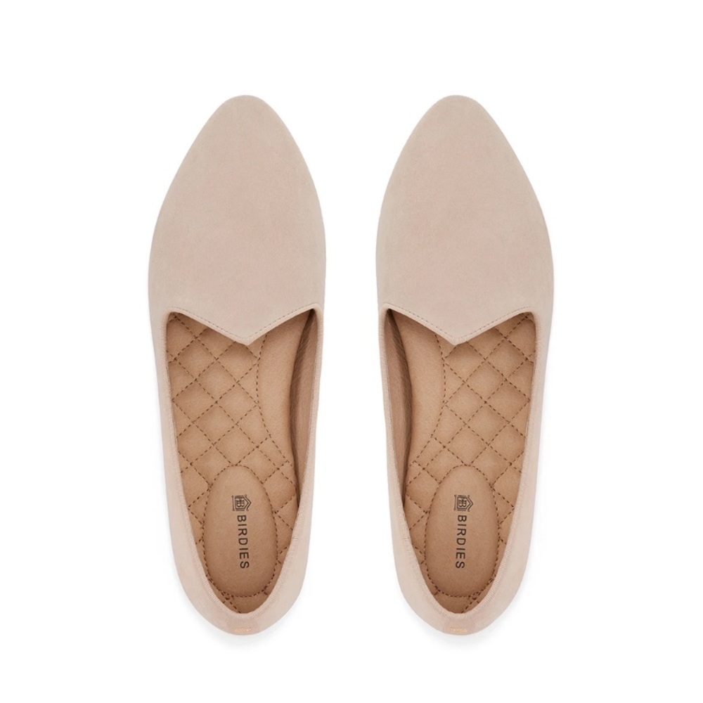 Heron Beige Suede Birdies Flat